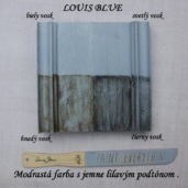 Vzorka zavoskovanej kriedovej farby Annie Sloan louis blue.