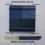 Vzorka zavoskovanej kriedovej farby Annie Sloan napoleonic blue.