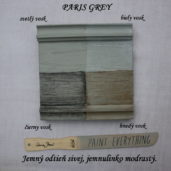 Zavoskovaná vzorka kriedovej farby paris grey.