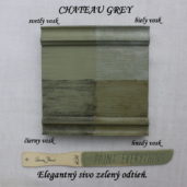 Zavoskovaná vzorka kriedovej farby chateau grey.
