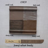 Vzorka zavoskovanej kriedovej farby Annie Sloan coco.