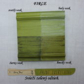 Vzorka voskov Annie Sloan na kriedovej farbe firle.