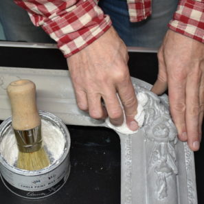 rám zrkadla renovácia stieranie vosku